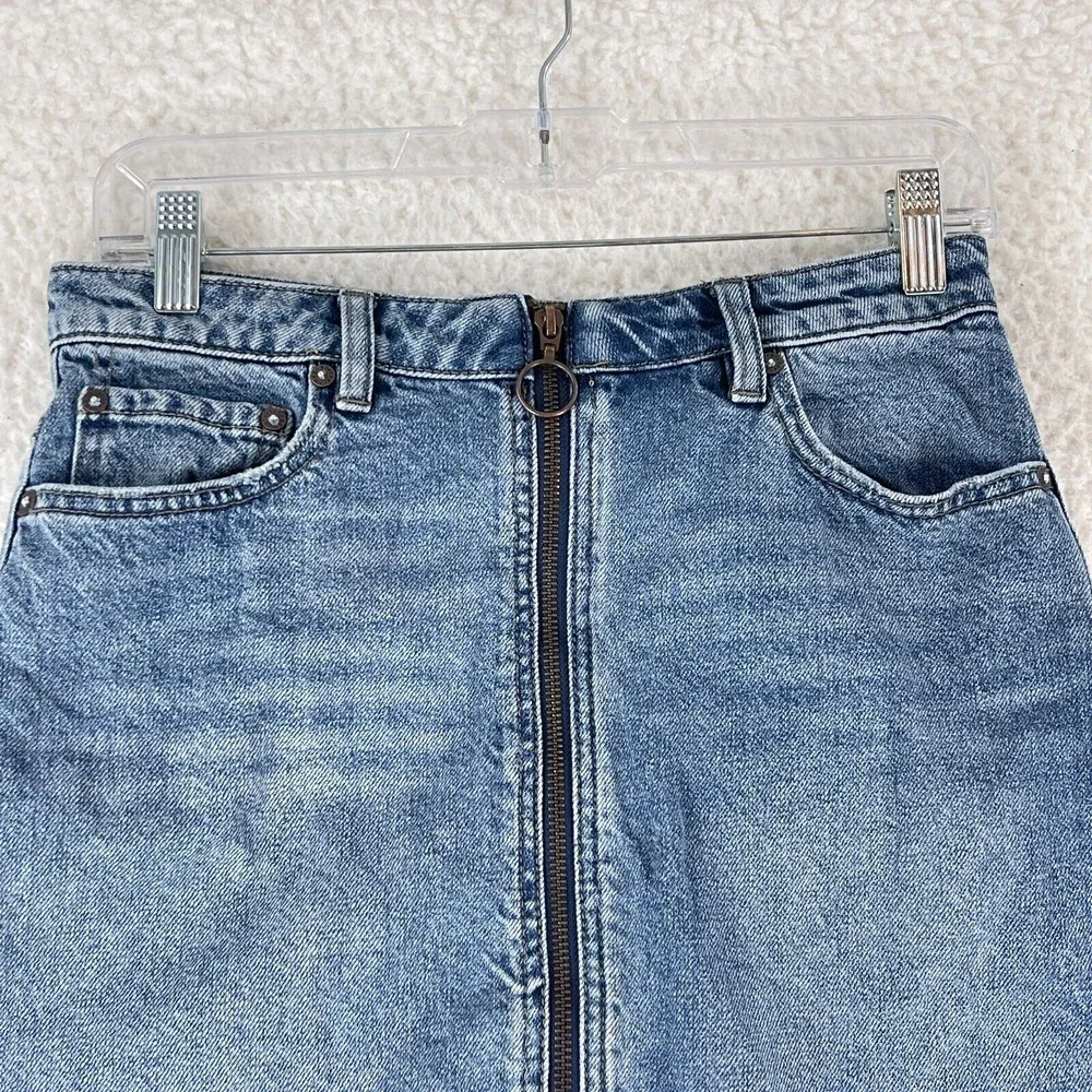 We the Free People Blue Denim A-Line Jean Skirt‎ Womens 100% Cotton Size 26